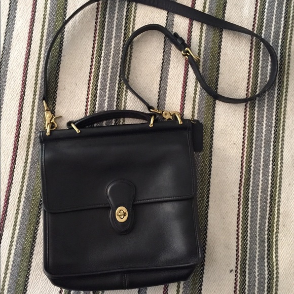 Coach Handbags - Vintage Coach Black Leather Cross Body Purse